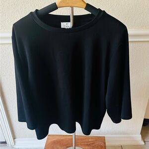 Chic Black 3/4 Sleeve Women's Top
